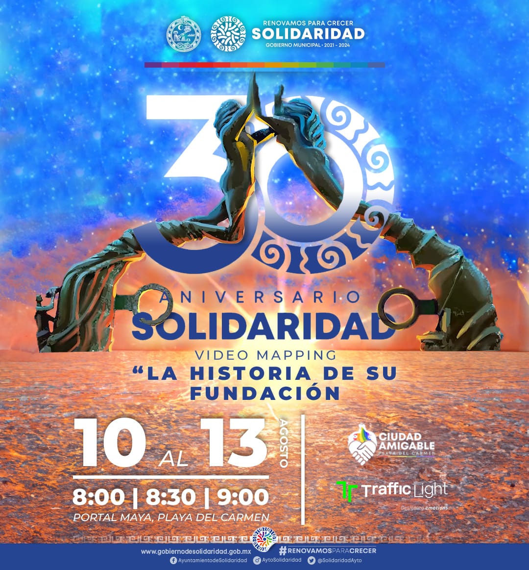 Presentan la historia de Solidaridad en video mapping – H. Ayuntamiento de Solidaridad
