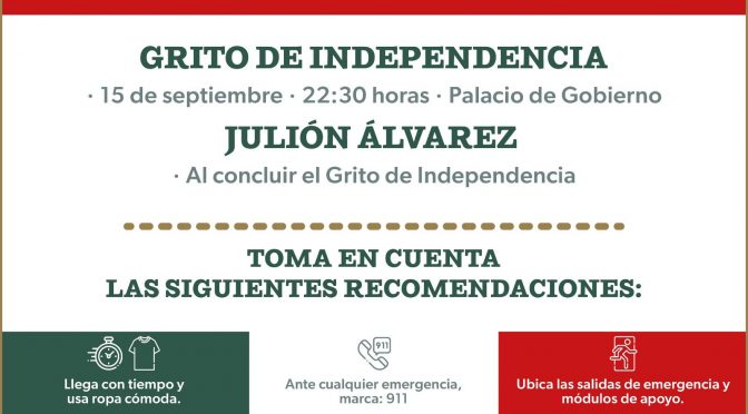 Disfruta en familia el Grito de Independencia, la música de Julión y el espectáculo de pirotecnia
