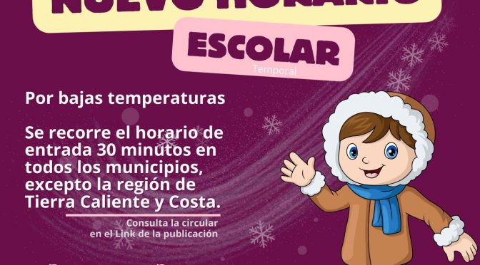 Más de 7 mil escuelas implementan horario de invierno: SEE