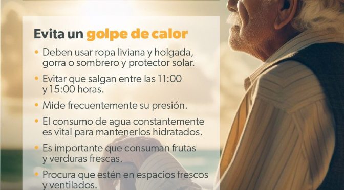 Cuida a los adultos mayores del sol con estas recomendaciones de la SSM